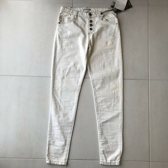 Maryley Mid Rise Button Fly Stretch Skinny Jeans - Picture 1 of 11